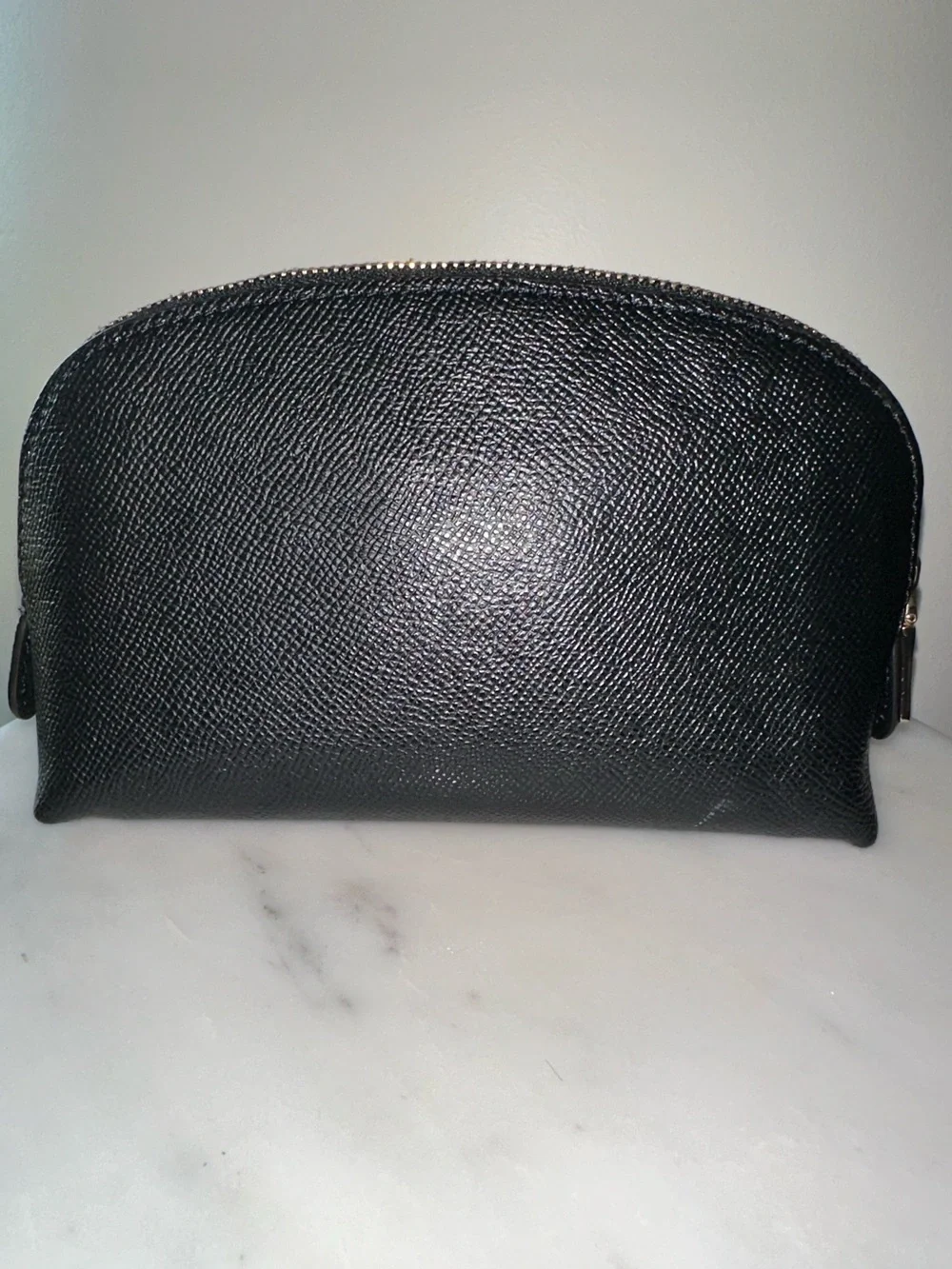 Coach cross grain leather cosmetic pouch
